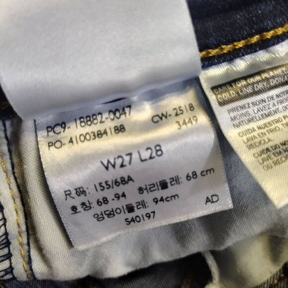 Levi's 721 High Rise Skinny Jeans Sz 27 Stretchy Blue Denim - Picture 9 of 9